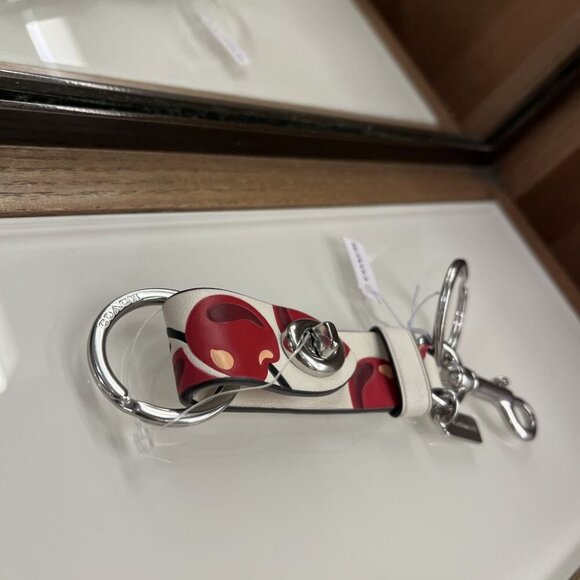 COACH TRIGGER SNAP BAG CHARM WITH CHERRY PRINT CZ088 SVCAH - Picture 3 of 5